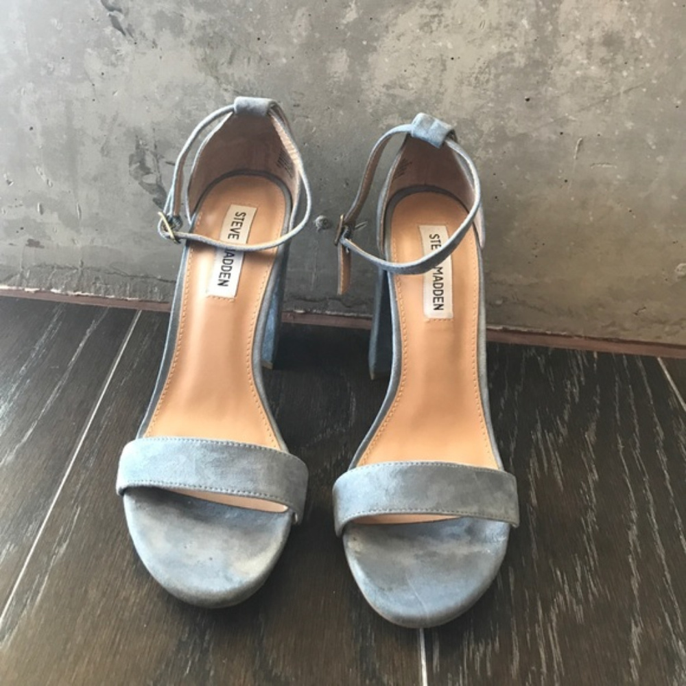 Steve Madden Carrson Block Heel - Blue Suede